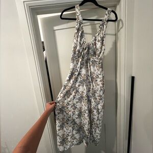 Abercrombie & Fitch Floral Midi Dress - White and Blue